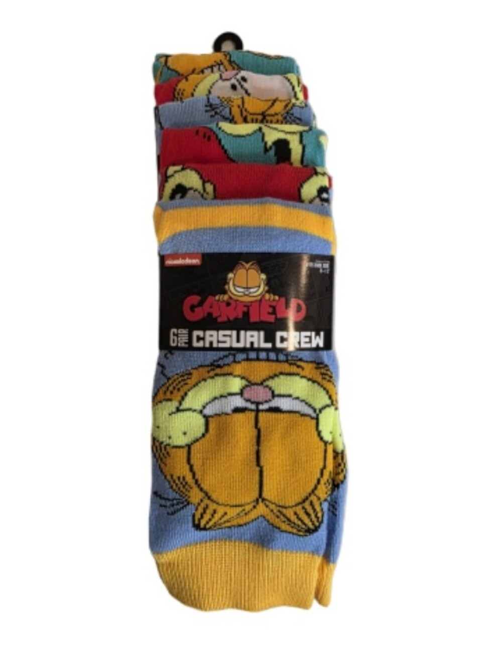 Nickelodeon Garfield Casual Crew Socks - (6 Pair) NWT Unisex